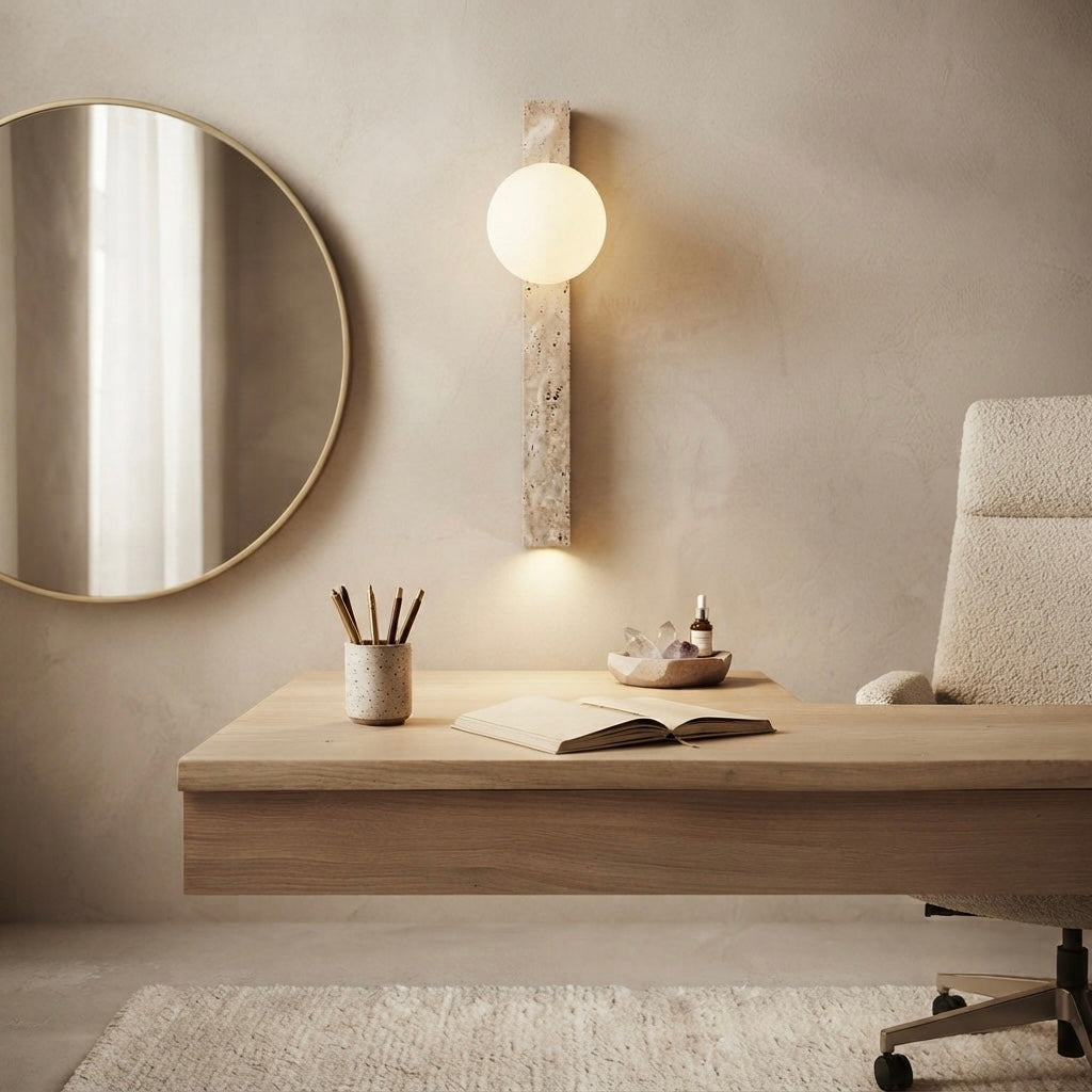 Misaki, Modern, Stone, Sconce, Zen, Luxury