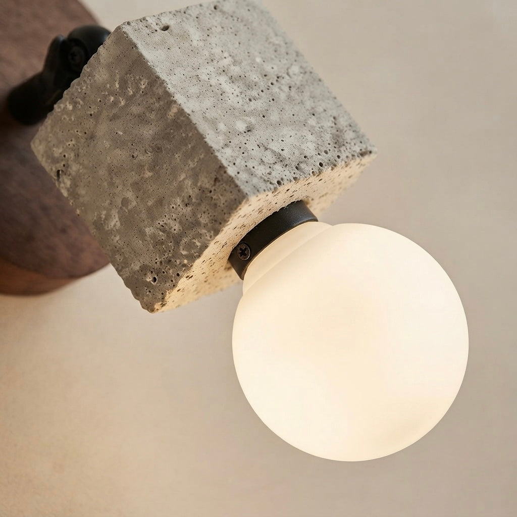 Kaito, Sculptural, Japandi, Sconce, Natural, Stone