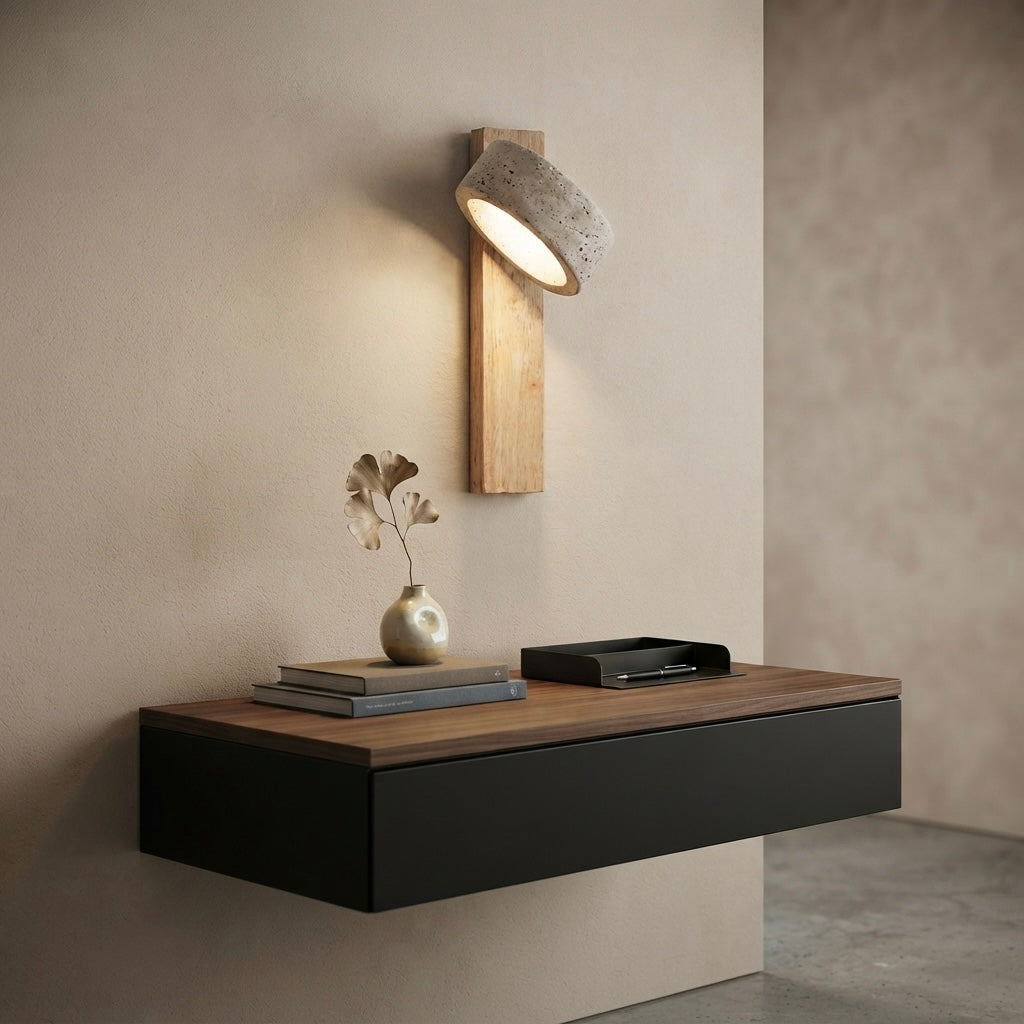Itsuki, Architectural, Travertine, Wall Lighting, Contemporary, Earthy