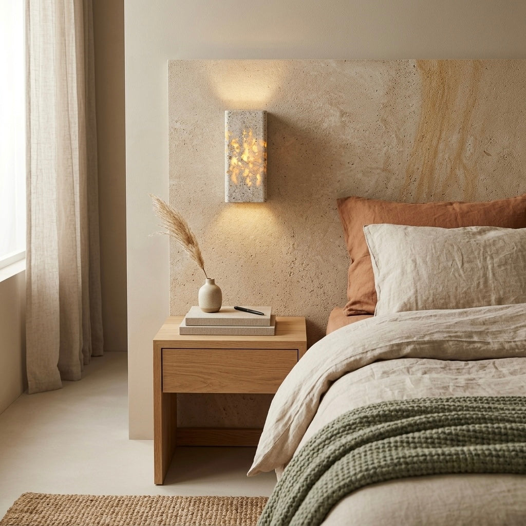 Shiori, Sculptural, Japandi, Sconce, Natural, Stone