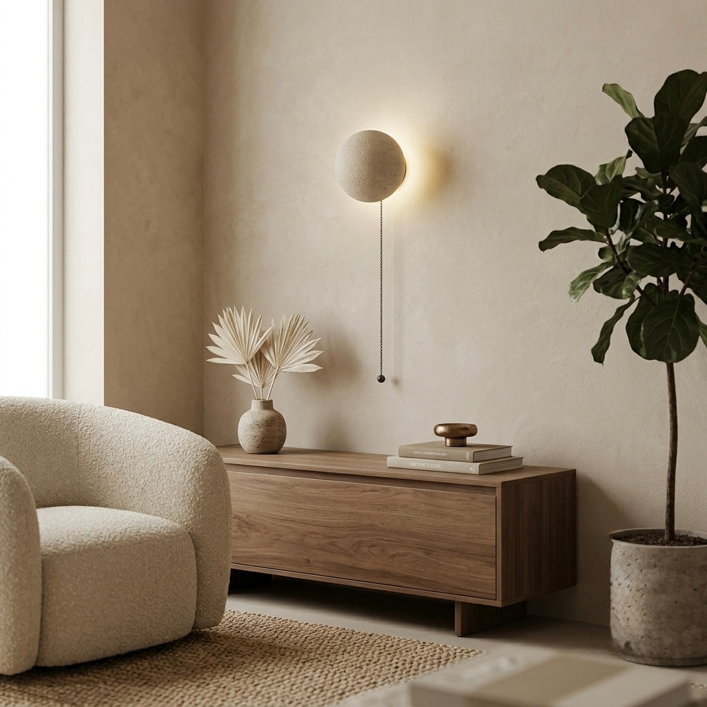 Wabito, Sculptural, Japandi, Sconce, Natural, Stone