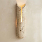 Kaya Round, Round, Travertine, Modern, Japandi, Wall Sconce