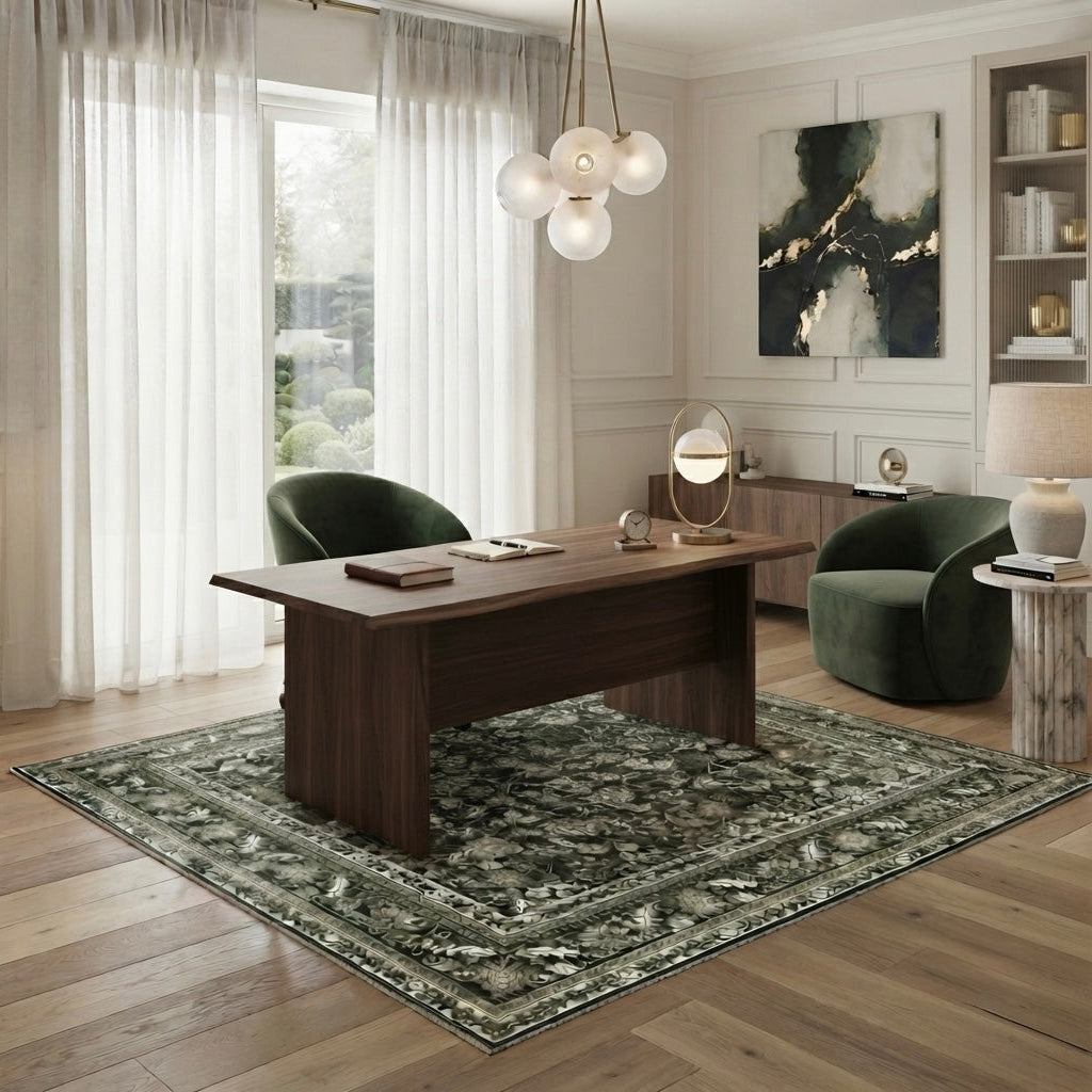 Isla Olive & Emerald Retro Persian Soft Area Rug