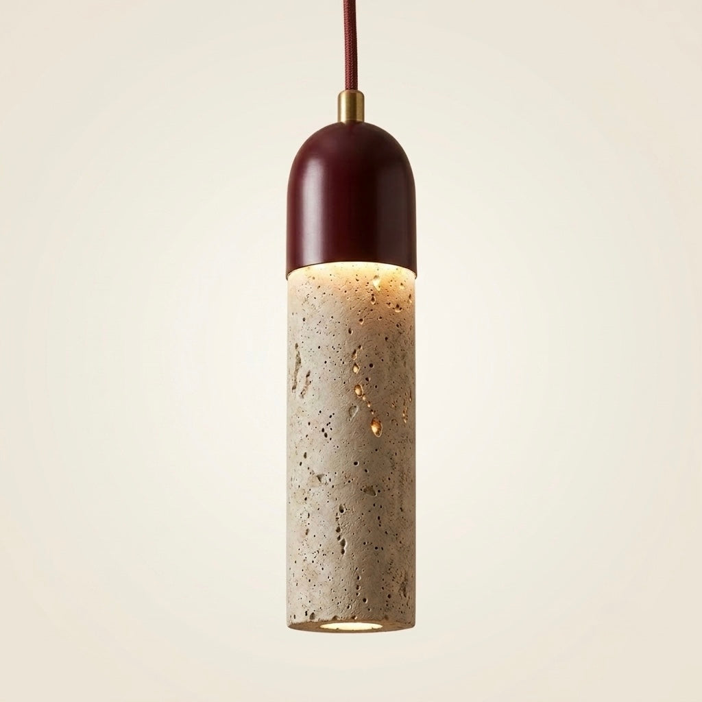 Shizen Pillar, Ambient, Minimalist, Pendant, Travertine, Boutique