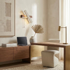 Aura Disc, Minimalist, Japandi, Travertine, Wall Sconce, LED
