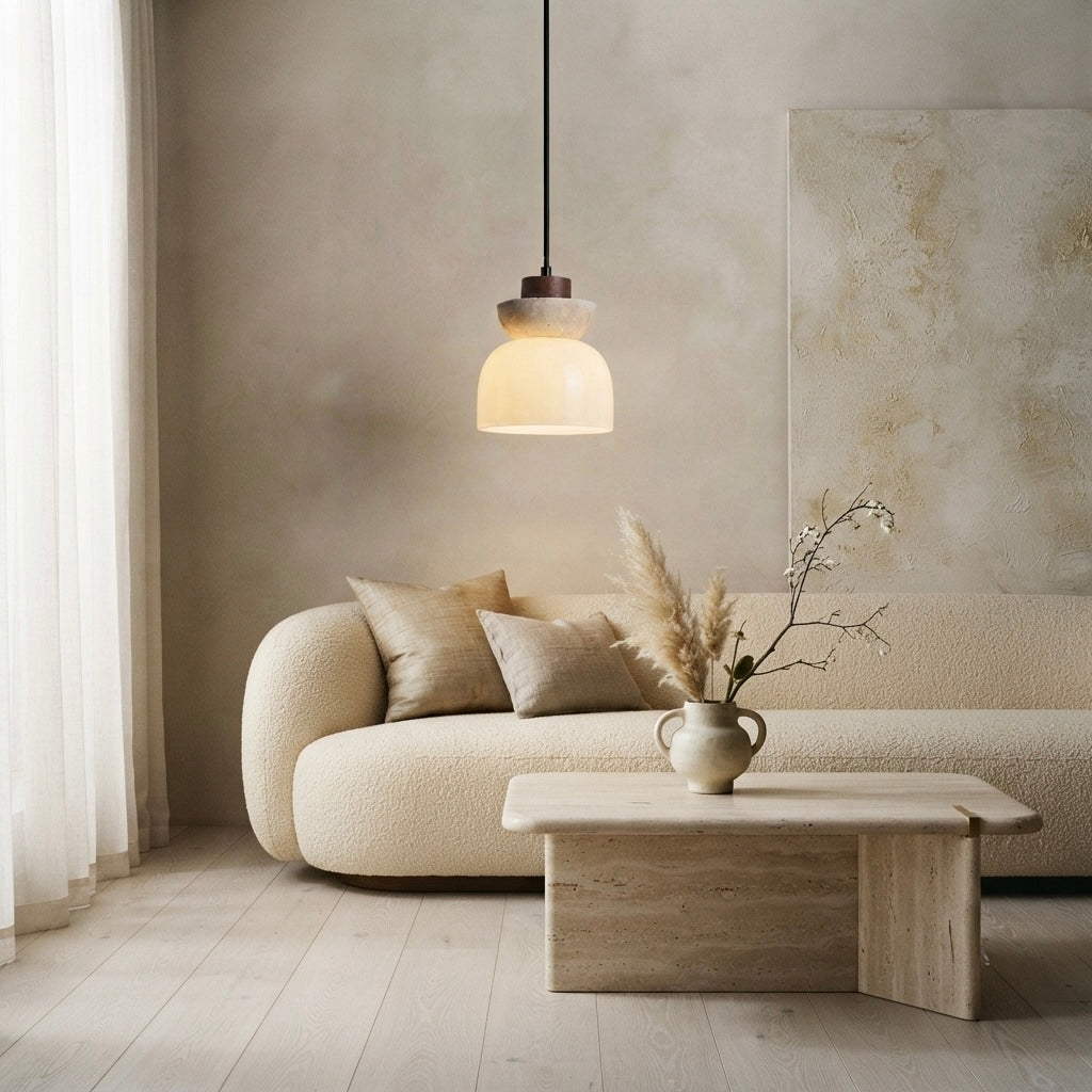 Fukinsei Frame, Modern, Stone, Hanging Light, Zen, Luxury