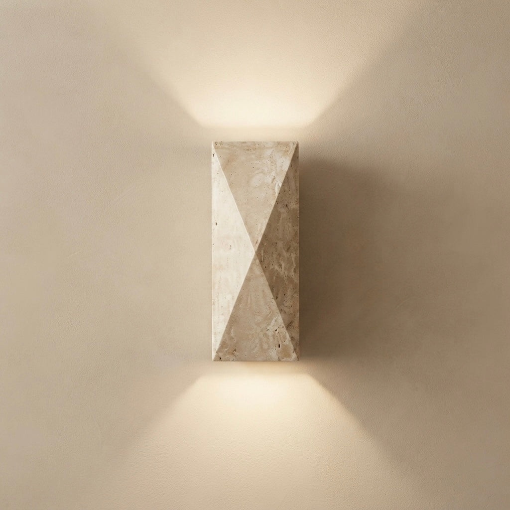 Kan, Japandi, Travertine, Wall Light, Minimalist, Organic