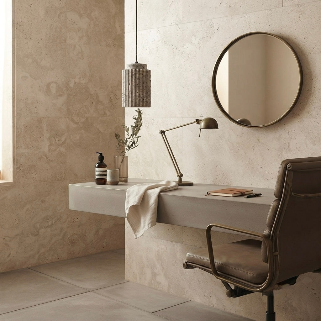 Koto Lantern, Traditional, Modern, Travertine, Elegant, Pendant