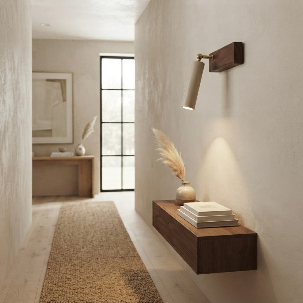Sabito, Ambient, Minimalist, Wall Light, Travertine, Boutique