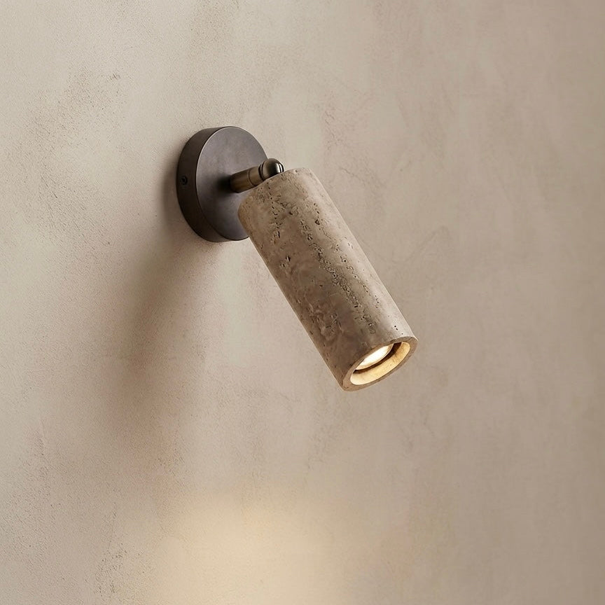 Nori Arc, Organic, Japandi, Wall Light, Travertine, Wood