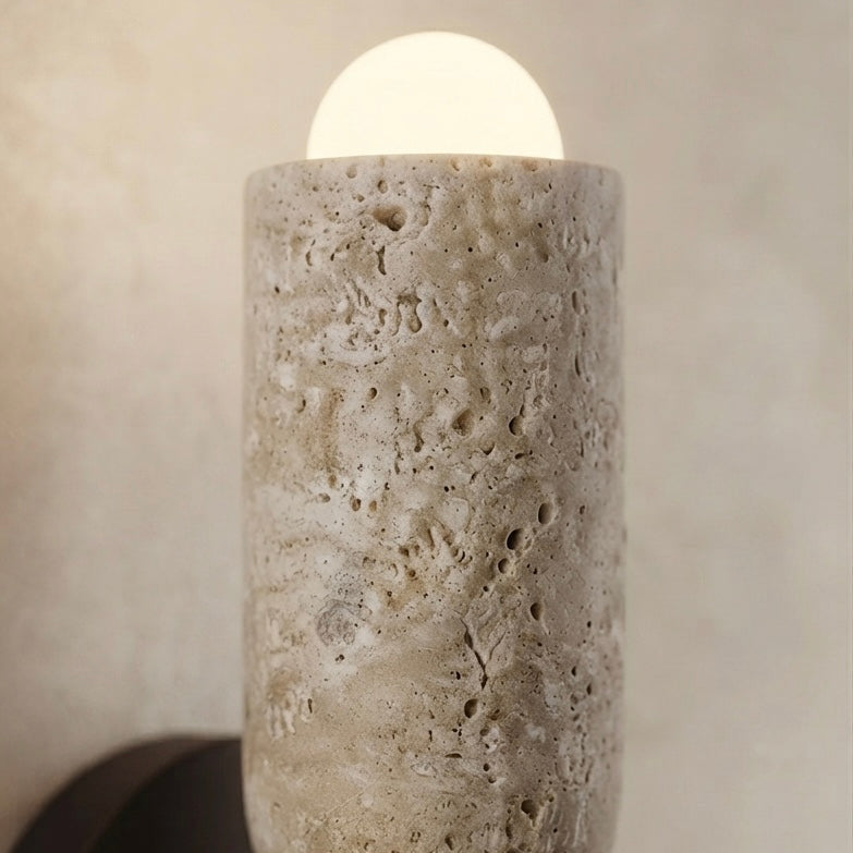 Koji Cube, Geometric, Modern, Travertine, Minimalist, Wall Light