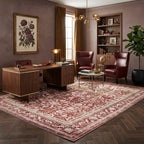 Kiran Deep Garnet Retro Persian Area Rug