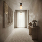 Hoshi Orb, Glass, Travertine, Modern, Ambient, Pendant Light