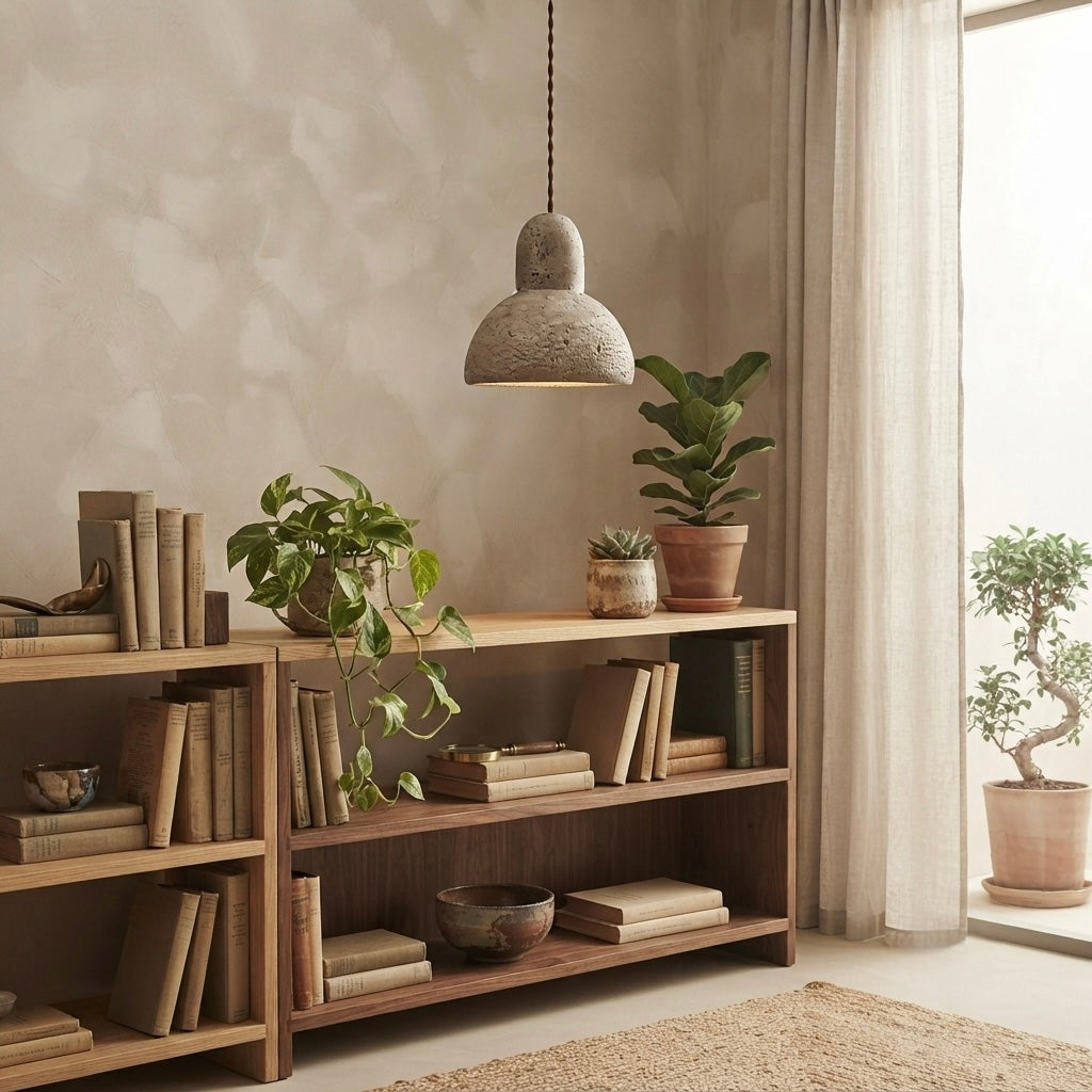 Wabi Cube, Modern, Stone, Hanging Light, Zen, Luxury