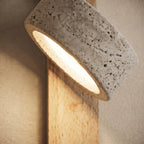 Itsuki, Architectural, Travertine, Wall Lighting, Contemporary, Earthy