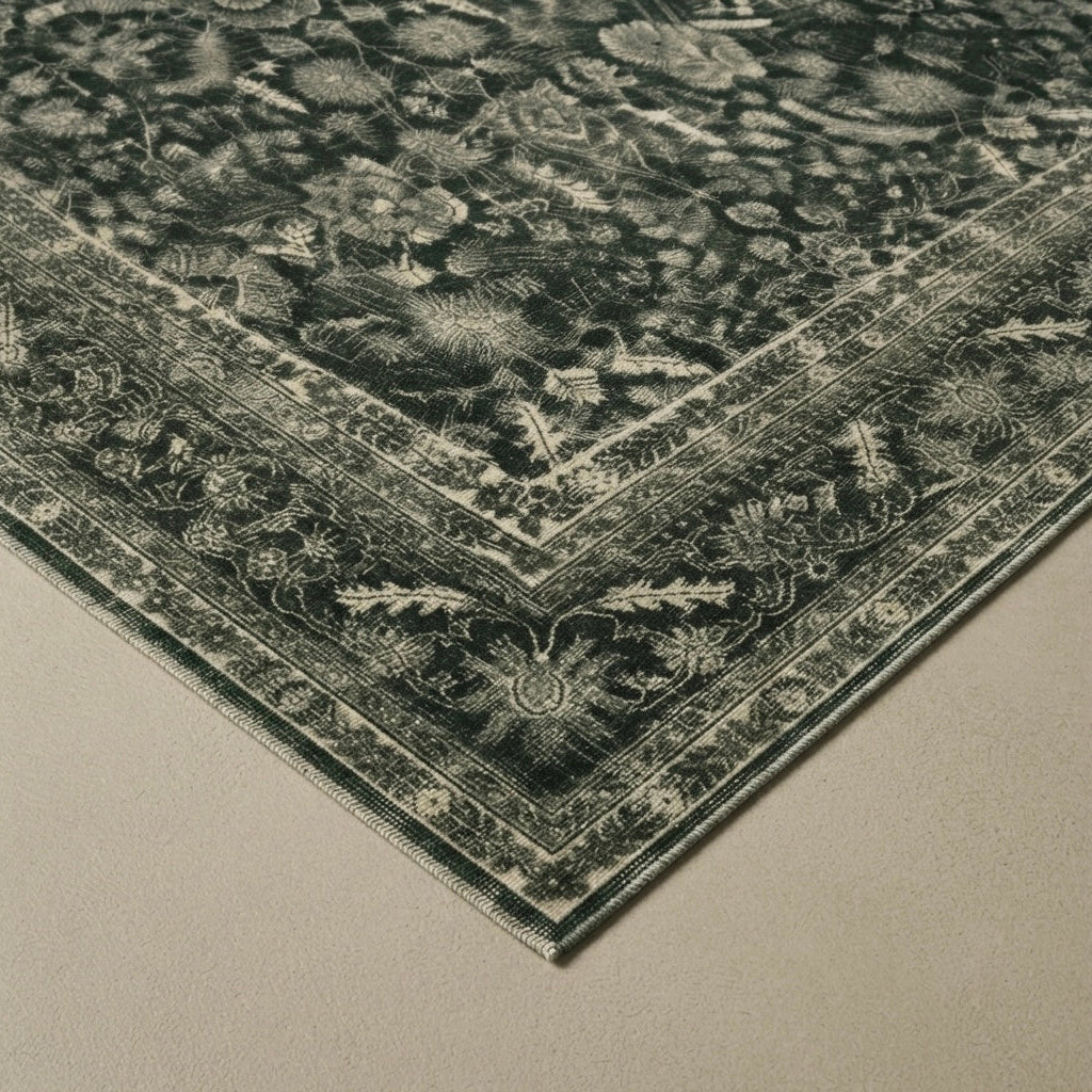 Isla Olive & Emerald Retro Persian Soft Area Rug