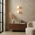Raku Orbit, Circular, Modern, Travertine, Minimalist, Wall Light