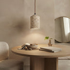 Nara, Ambient, Minimalist, Pendant, Travertine, Boutique