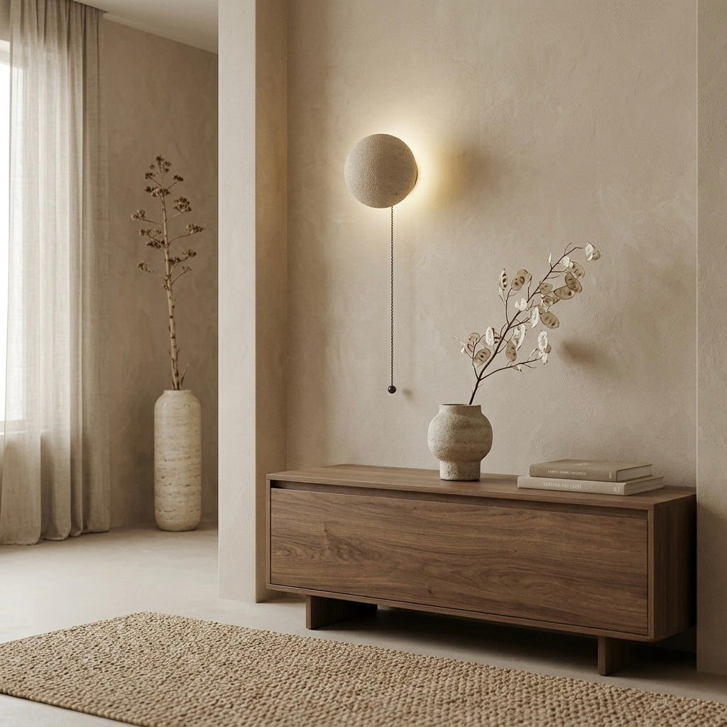 Wabito, Sculptural, Japandi, Sconce, Natural, Stone