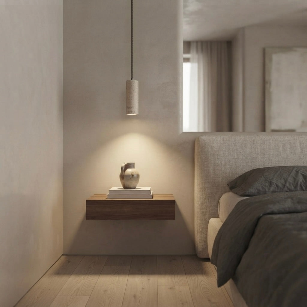 Takí Slim, Slender, Architectural, Travertine, Pendant, Modern