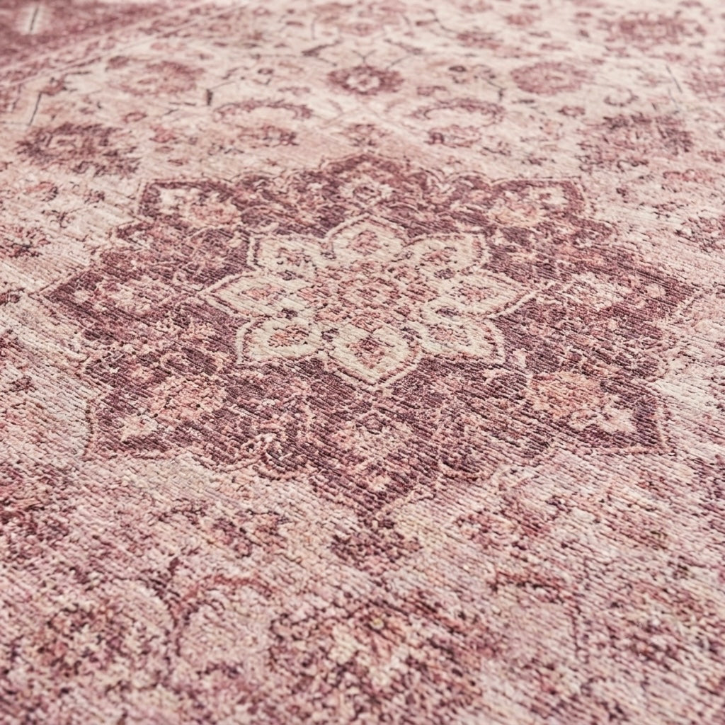 Freya Muted Blush Retro Persian Accent Soft Rug