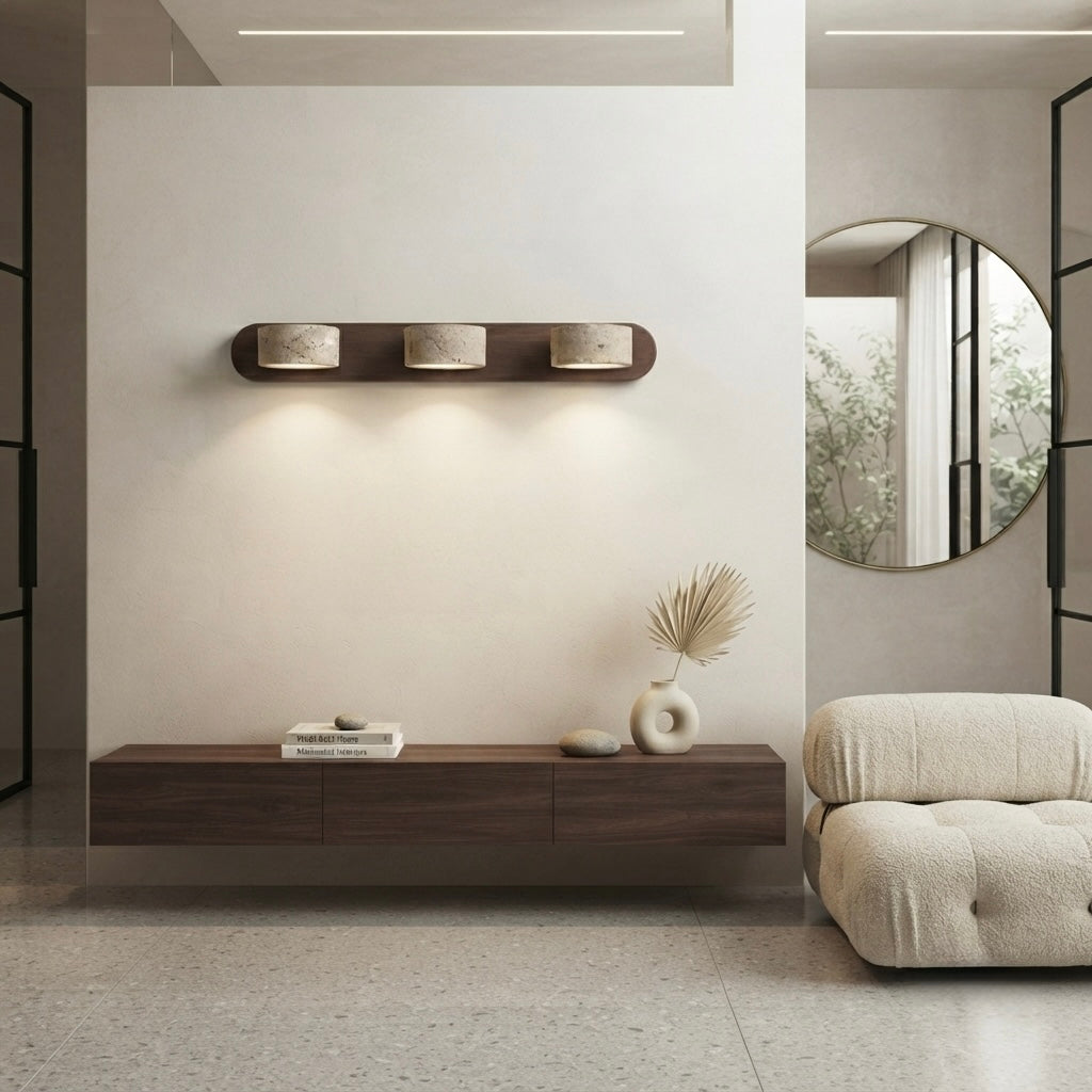 Zenith Bar, Linear, Travertine, Wall Light, Modern, Architectural