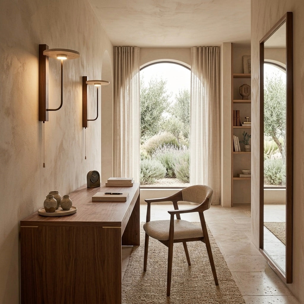 Yuzuki, Sculptural, Japandi, Sconce, Natural, Stone