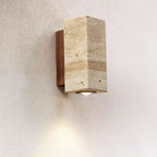 Kaku Block Sconce, Textured Block Sconce, Earthy Japandi Accent Lighting Piece