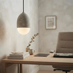 Datsuzoku Glass, Japandi, Travertine, Pendant Light, Minimalist, Organic