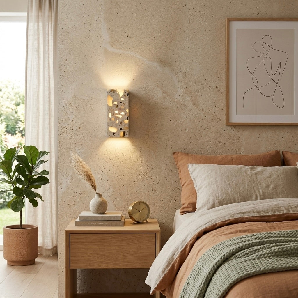 Kohaku, Ambient, Minimalist, Wall Light, Travertine, Boutique