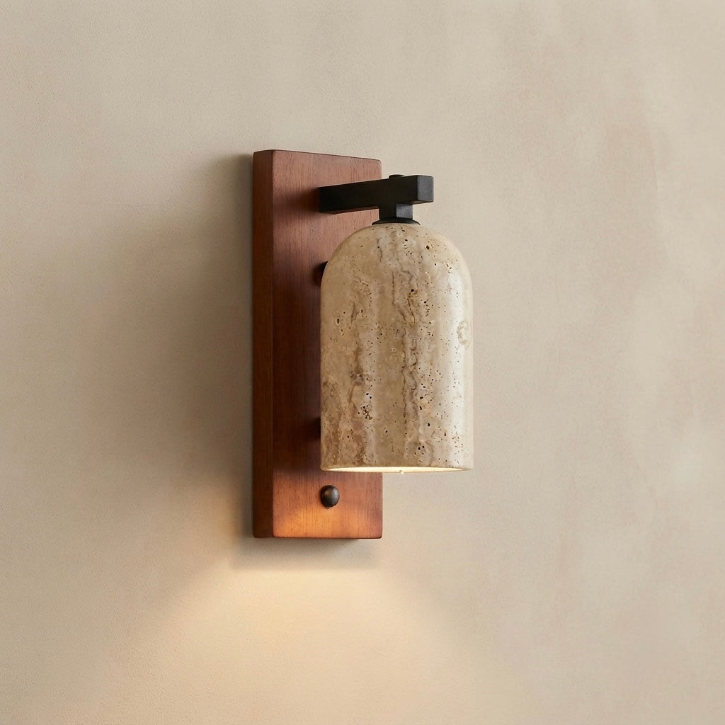 Tada, Japandi, Travertine, Wall Light, Minimalist, Organic