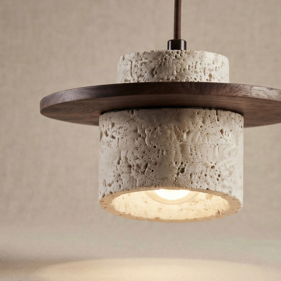 Mizu Bell, Organic, Japandi, Pendant Light, Travertine, Modern