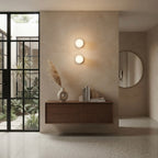 Raku Orbit, Circular, Modern, Travertine, Minimalist, Wall Light