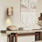 Kaku Block Sconce, Textured Block Sconce, Earthy Japandi Accent Lighting Piece