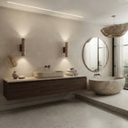 Veda Dome, Dome, Travertine, Japandi, Minimalist, Ceiling Light