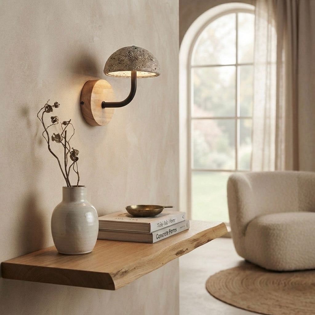 Miso Beam, Linear, Minimalist, Travertine, Accent, Japandi