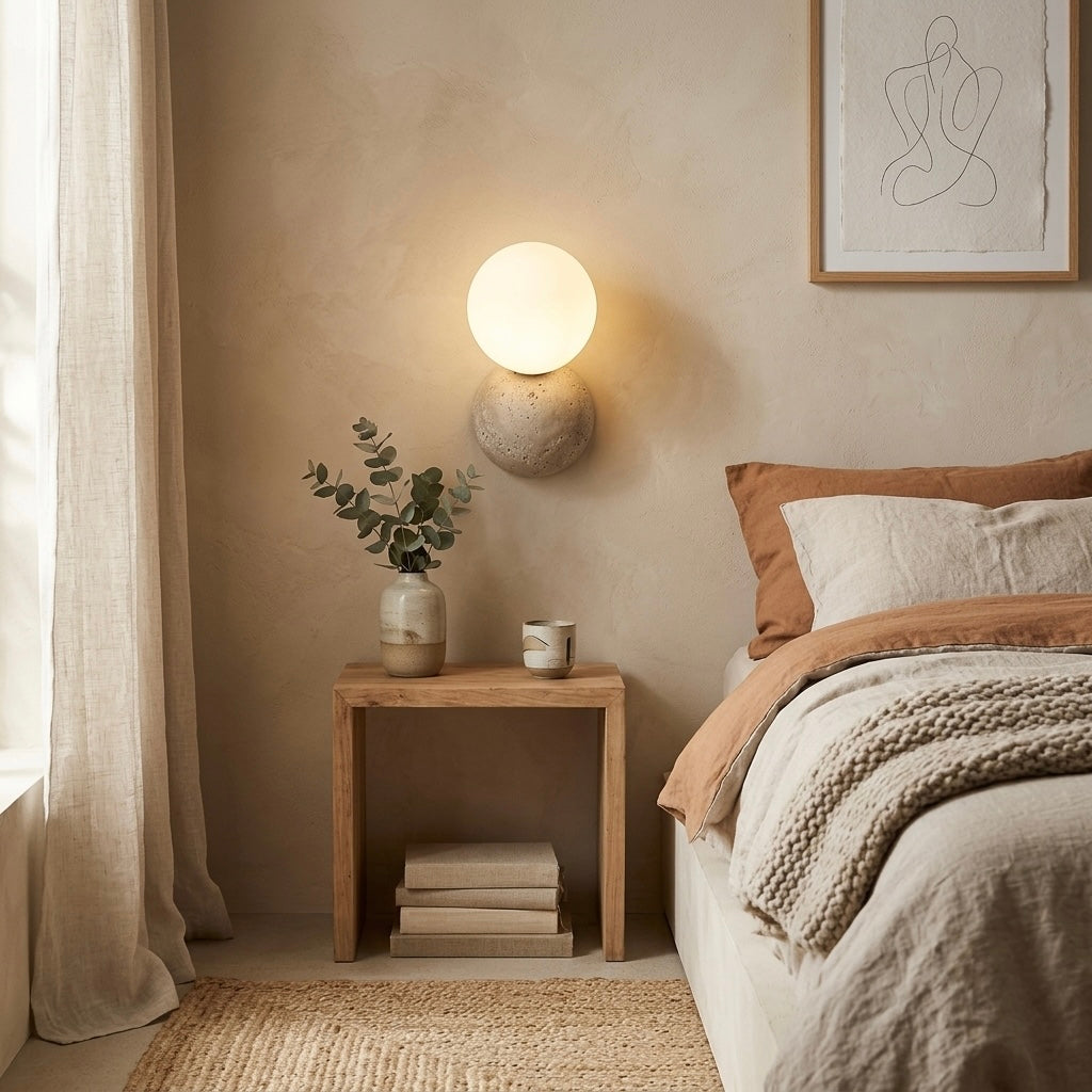 Mine, Architectural, Travertine, Wall Lighting, Contemporary, Earthy