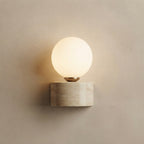 Sumire, Ambient, Minimalist, Wall Light, Travertine, Boutique