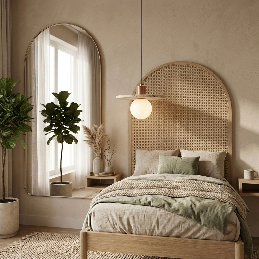 Má Arc, Architectural, Travertine, Pendant, Contemporary, Earthy