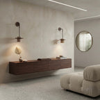 Terra Orb, Earthy, Spherical, Travertine, Organic, Wall Light