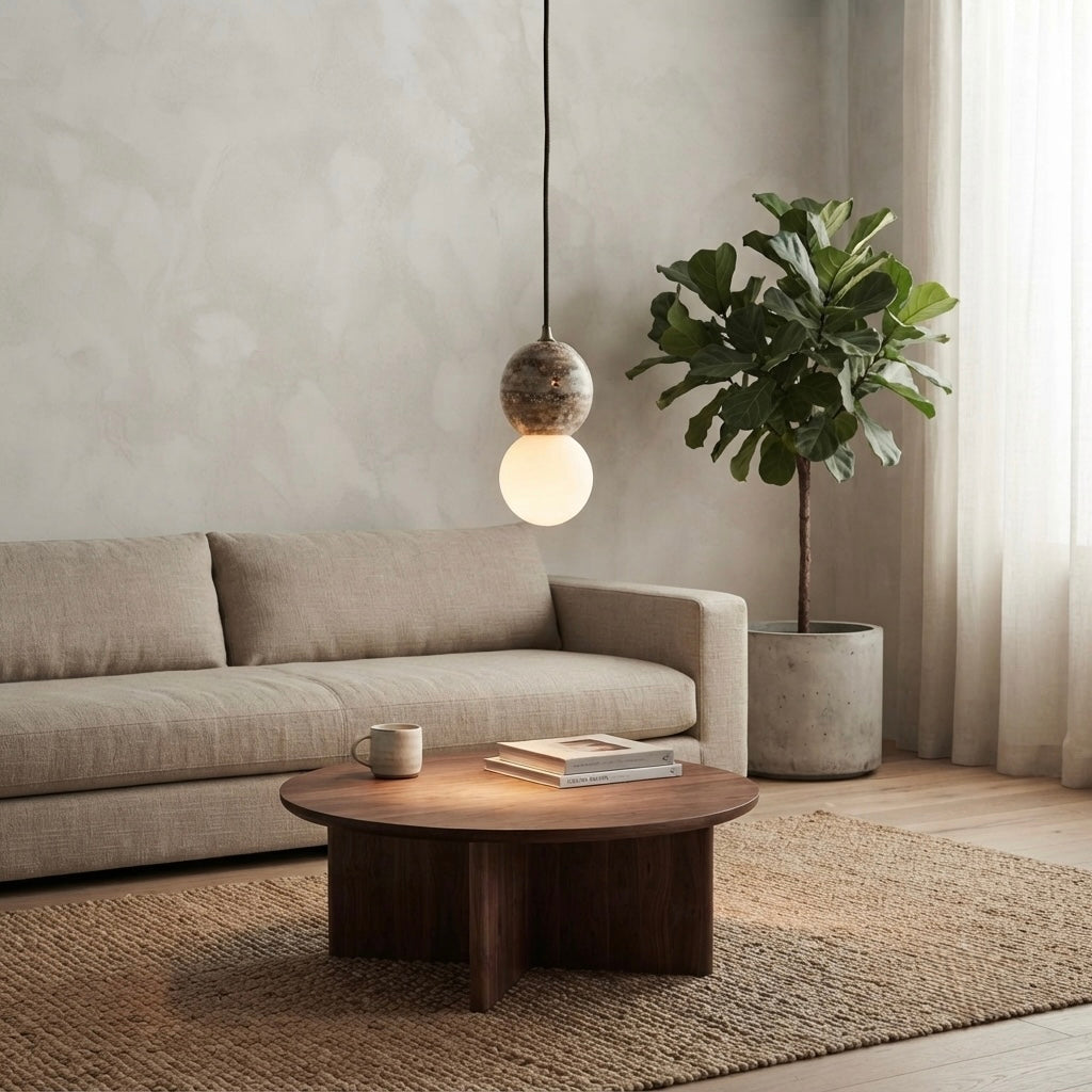 Yume, Modern, Stone, Hanging Light, Zen, Luxury