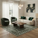 Isla Olive & Emerald Retro Persian Soft Area Rug