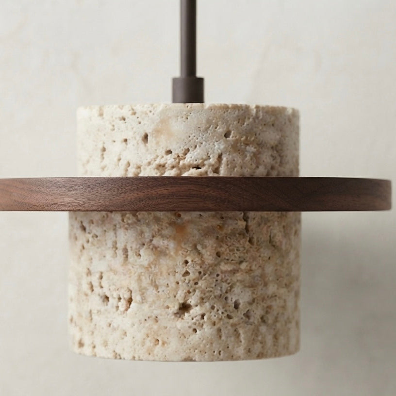 Terra Orb, Earthy, Spherical, Travertine, Organic, Wall Light