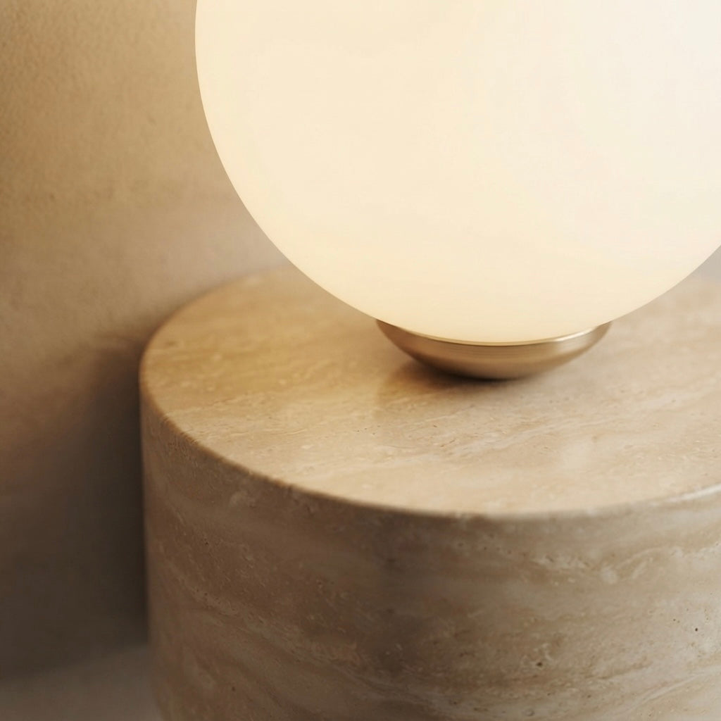 Sumire, Ambient, Minimalist, Wall Light, Travertine, Boutique