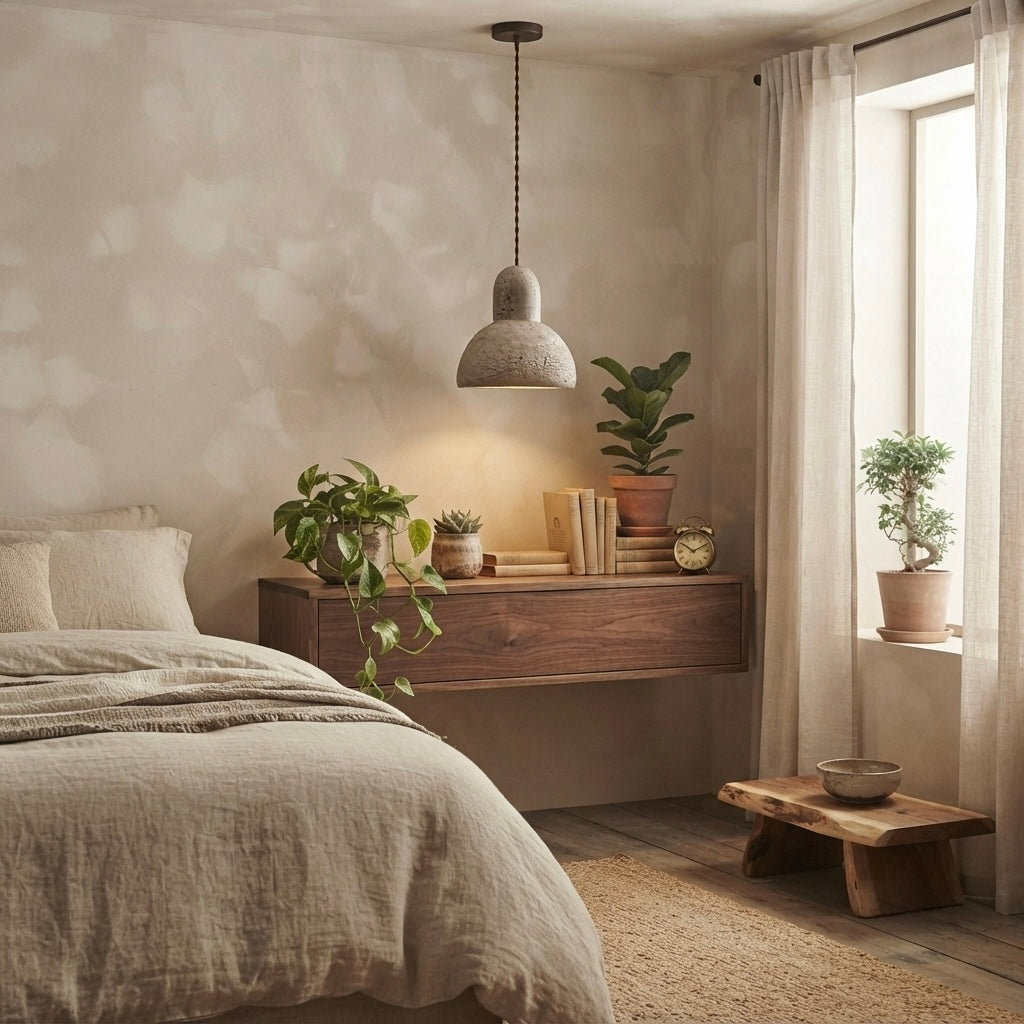 Wabi Cube, Modern, Stone, Hanging Light, Zen, Luxury