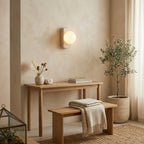 Mano, Ambient, Minimalist, Wall Light, Travertine, Boutique