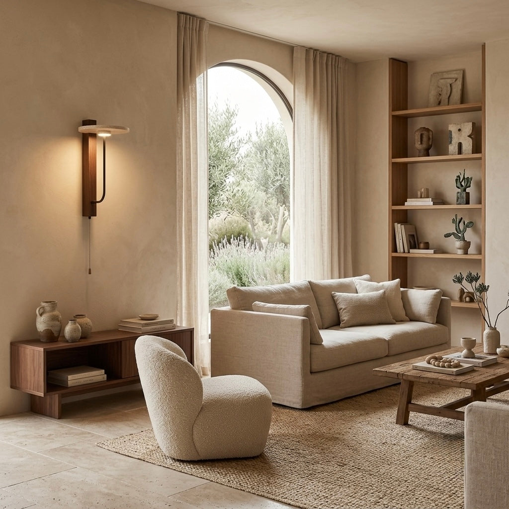 Yuzuki, Sculptural, Japandi, Sconce, Natural, Stone