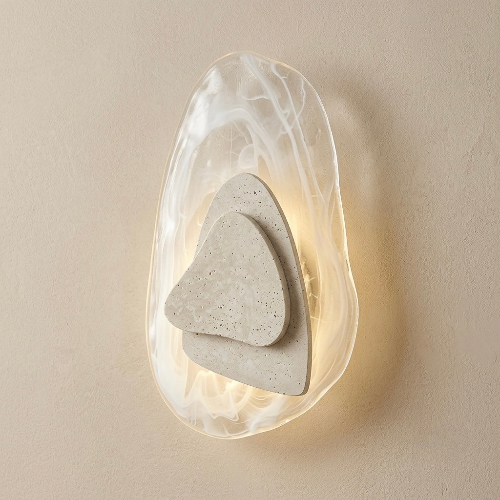Zentai, Japandi, Travertine, Wall Light, Minimalist, Organic