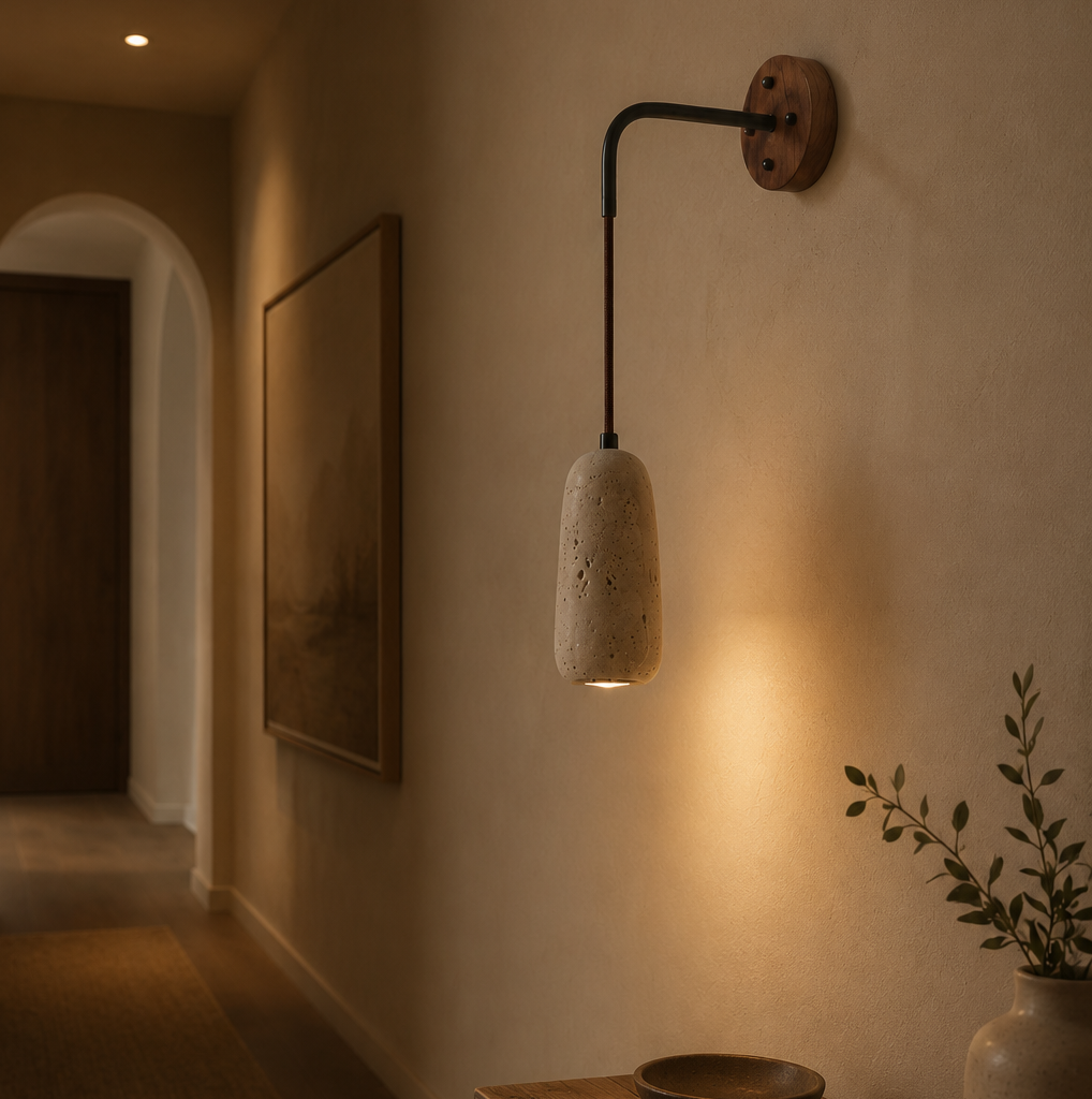 Renge, Sculptural, Japandi, Sconce, Natural, Stone
