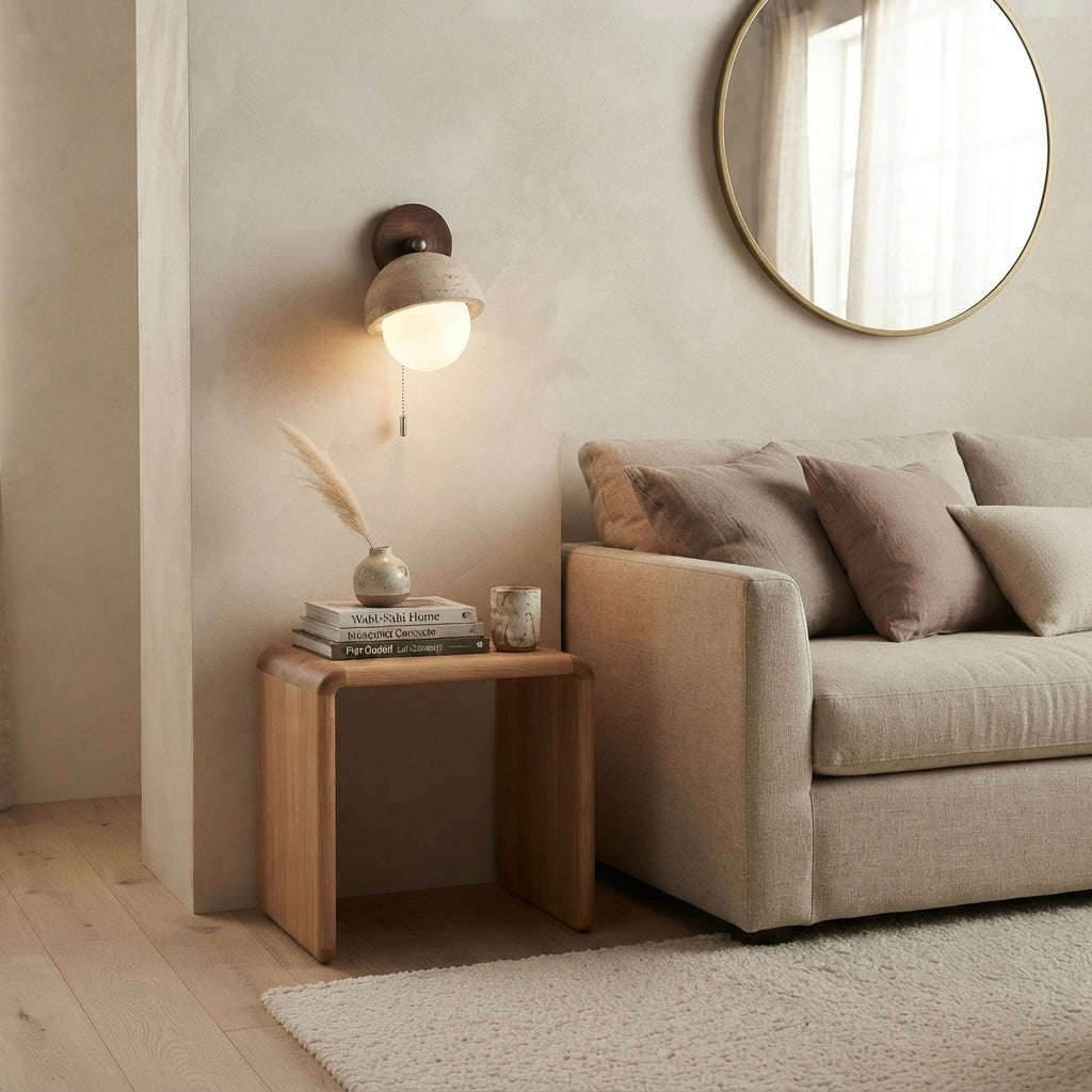 Aoi, Architectural, Travertine, Wall Lighting, Contemporary, Earthy